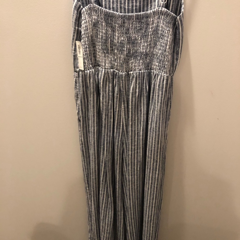 Blue & White Striped Jumpsuit - Picture 3 of 5